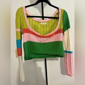 Crochet off the shoulders colorful top